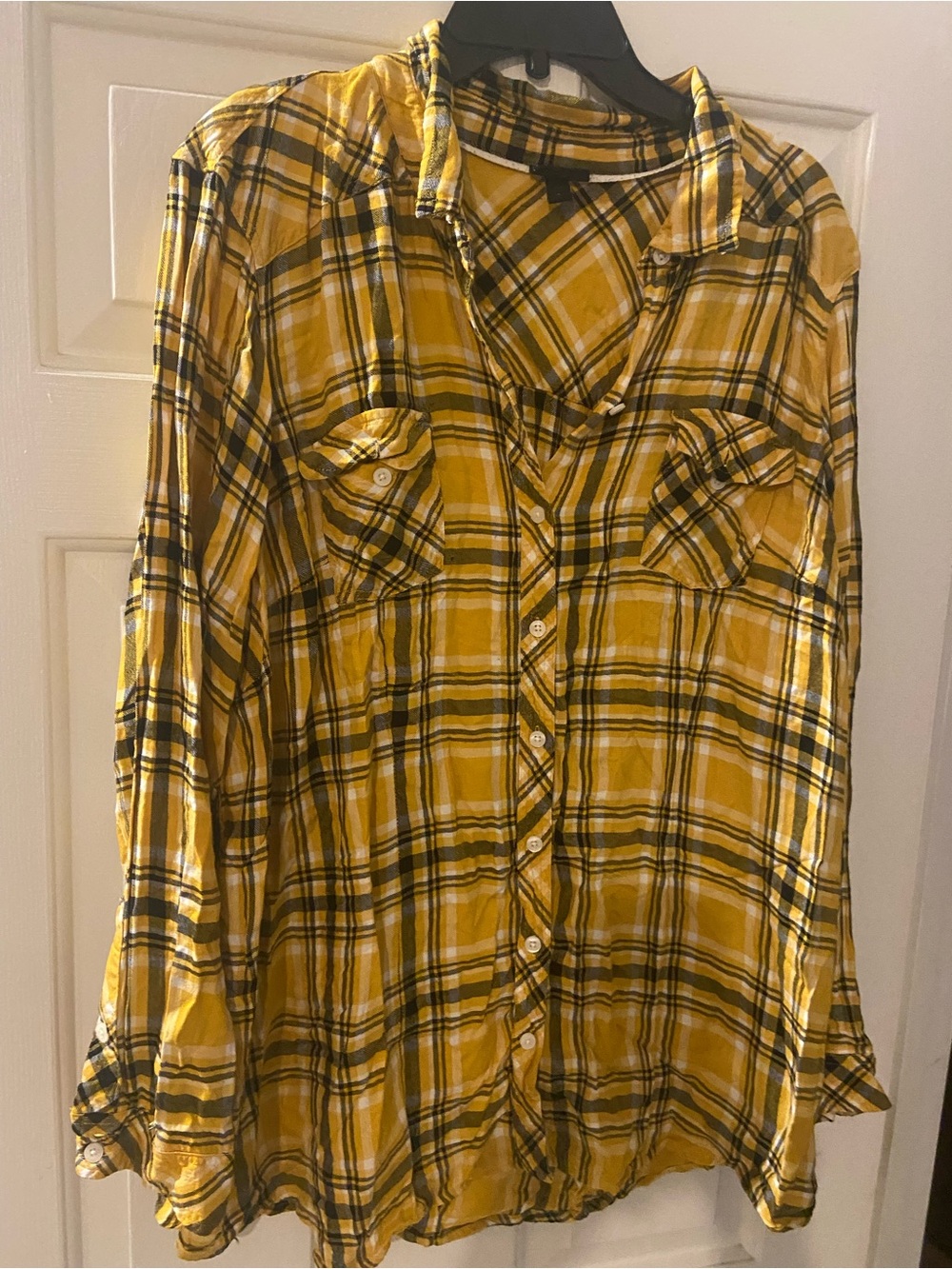 TORRID 3 3x Yellow and Black Plaid Shirt
